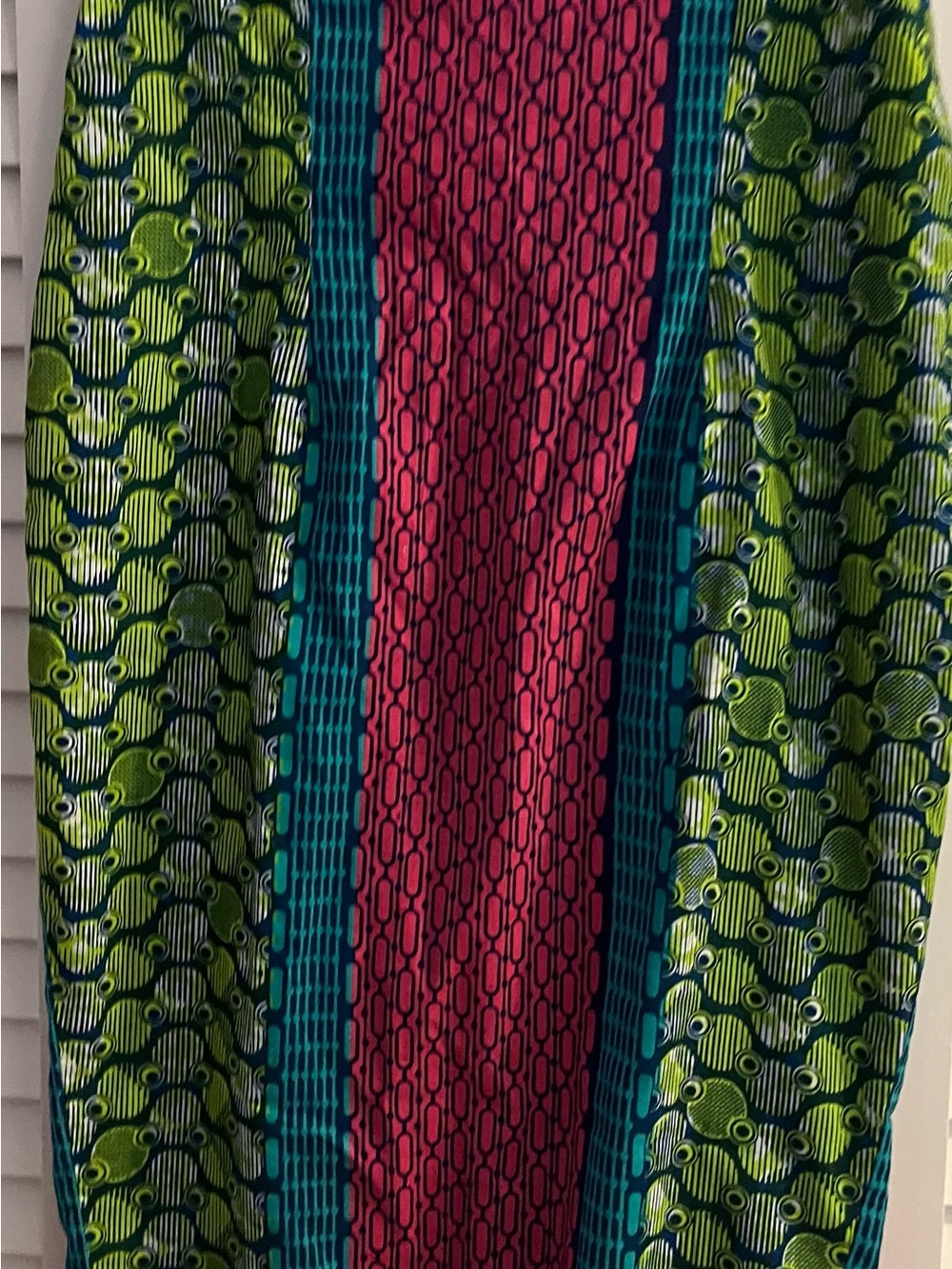 Vibrant Geometric Print Maxi Skirt - Green, Pink & Teal